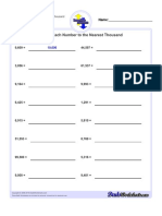 Round Each Number To The Nearest Thousand Math Worksheet 4