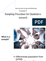 UNIT 5 - LESSON 2 - Sampling Procedure For Qualitative Research
