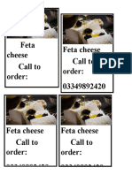 Feta Cheese Call To Order: 03349892420 Feta Cheese Call To Order: 03349892420