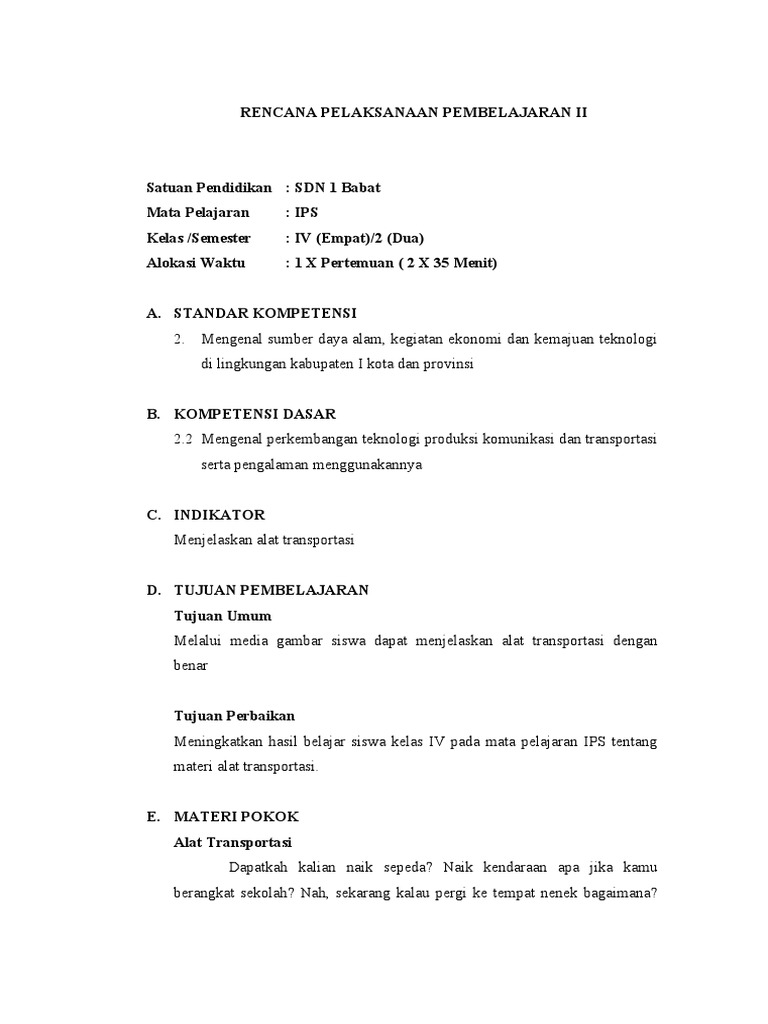 RPP Siklus 2 PKP Ips PGSD | PDF | Bisnis | Ilmu Sosial