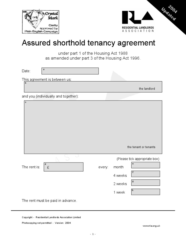 RLA Tenancy Agreement | PDF