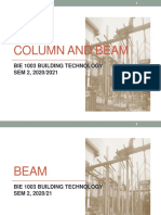 Column and Beam: Bie 1003 Building Technology SEM 2, 2020/2021