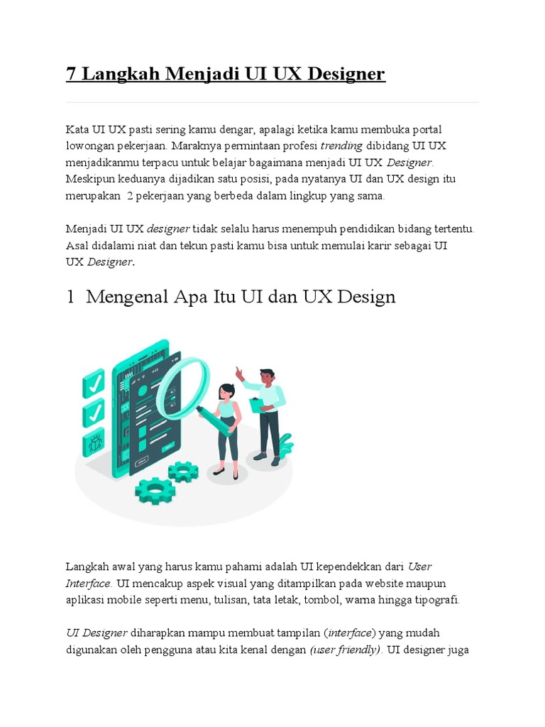 7 Langkah Menjadi UI UX Designer | PDF