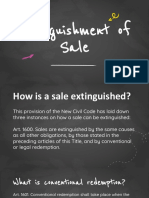 Extinguishment of Sale: Conventional, Legal Redemption & Pacto de Retro