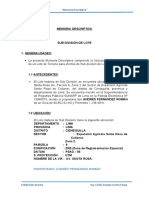 Subdivisión de Lote en Santa Rosa de Collanac