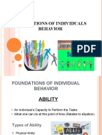 Foundations of Individuals Behavior