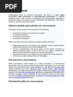 Delivery Models and Activities of E-Government