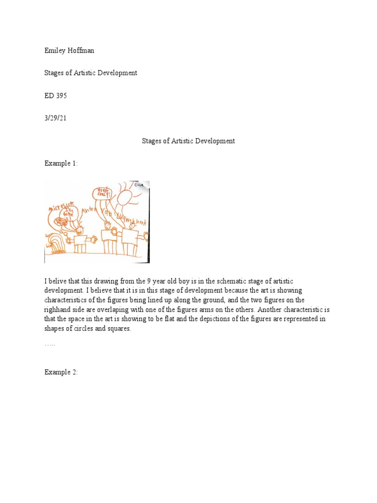 Stages of Artistic Development Emiley Hoffman Id13407776 | PDF ...