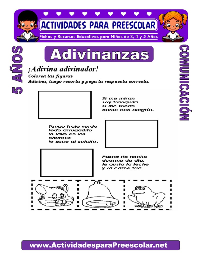 Adivinanzas para Preescolar Niños de 5 Años | PDF | Hogar, jardinería y ...