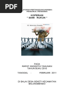 Anggaran Dasar & Anggaran Rumah Tangga Koperasi