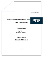 Effect of Impacted Teeth On Occlusion and Their Causes: Submitted by
