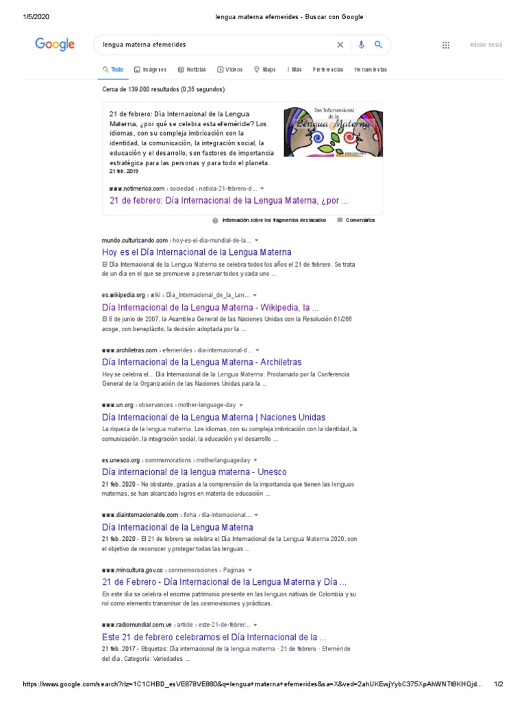 Día Internacional de la Lengua Materna | PDF | Internet | Idiomas