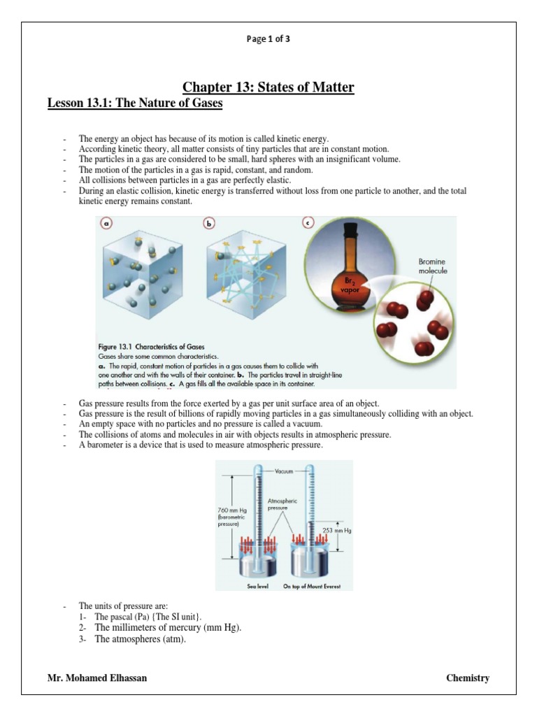 Understanding Gas Properties and Pressure | PDF | Pascal (Unit) | Gases