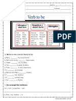 Write in The Correct Verb To Be: Re-Arrange The Sentence