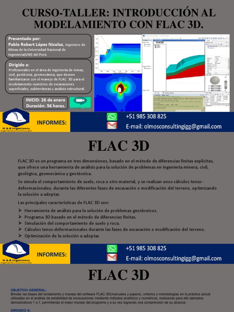 Curso Online de Modelamiento con FLAC 3D | PDF | Ingeniería | Informática