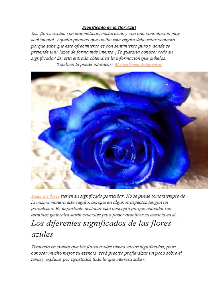 Significado de La Flor Azul | PDF | Amor