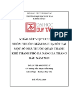 KHẢO SÁT VIỆC LƯU HÀNH NHÓM THUỐC GIẢM ĐAU HẠ SỐT TẠI MỘT SỐ NHÀ THUỐC QUẬN THANH KHÊ THÀNH PHỐ ĐÀ NẴNG BA THÁNG ĐẦU NĂM 2019