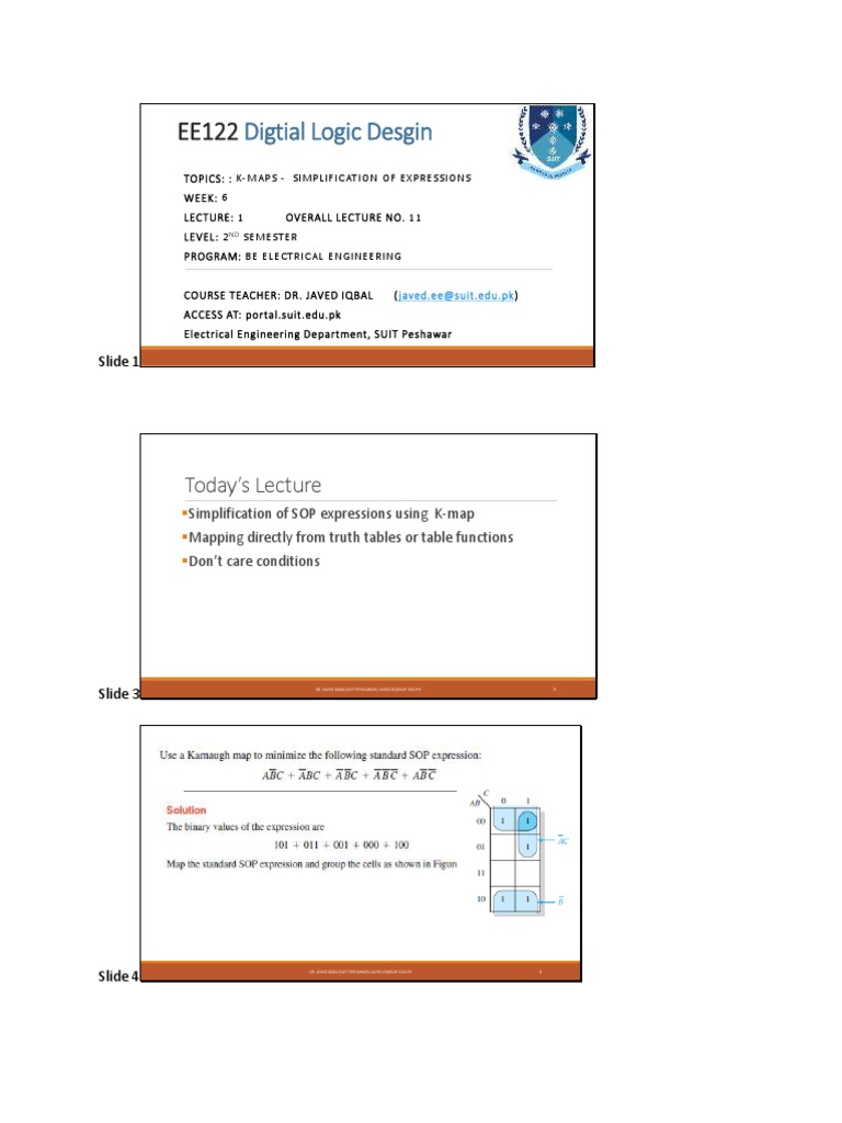 K-map SOP Expression Simplification | PDF | Mathematical Logic ...