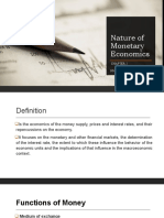 Nature of Monetary Economics