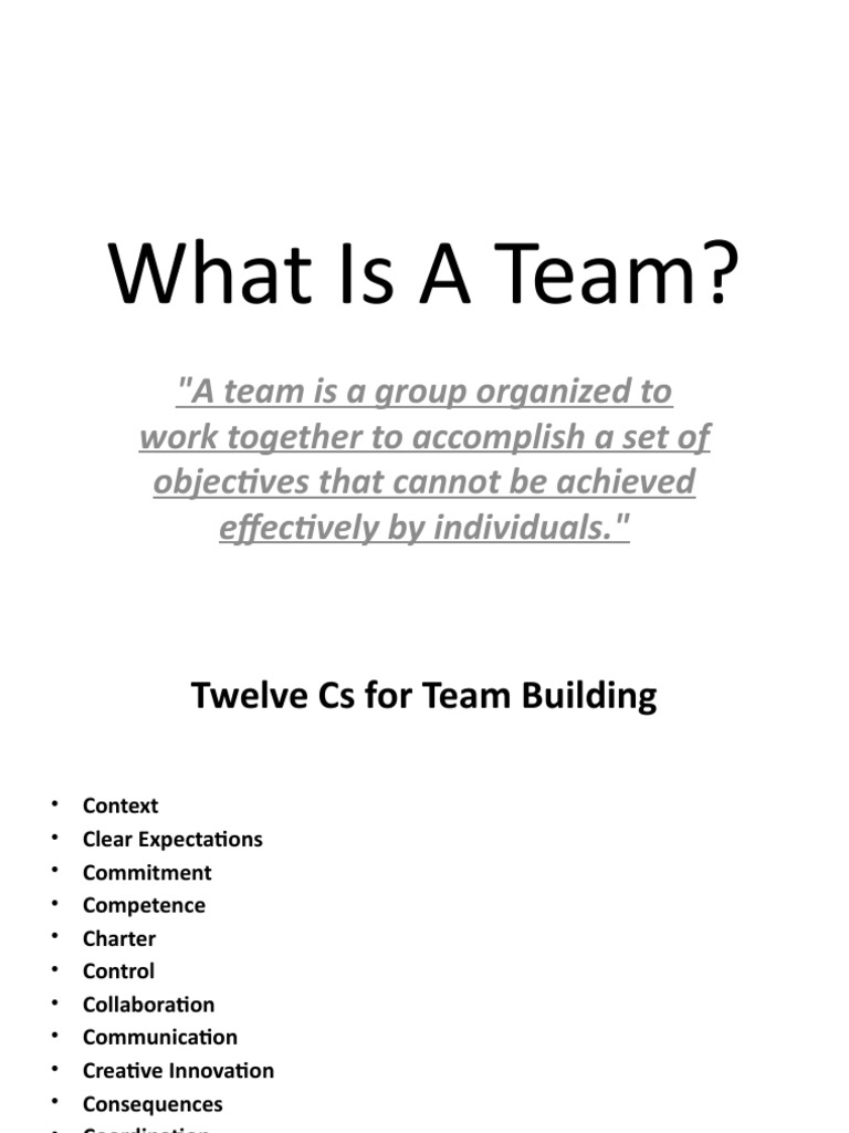 Essential Elements of Team Building | PDF | Leadership | Goal