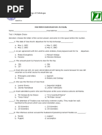 St. Mary's College of Catbalogan Catbalogan City: Midterm Examination in Rizal