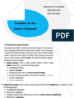 K1 Postulates For The Integers (Optional)