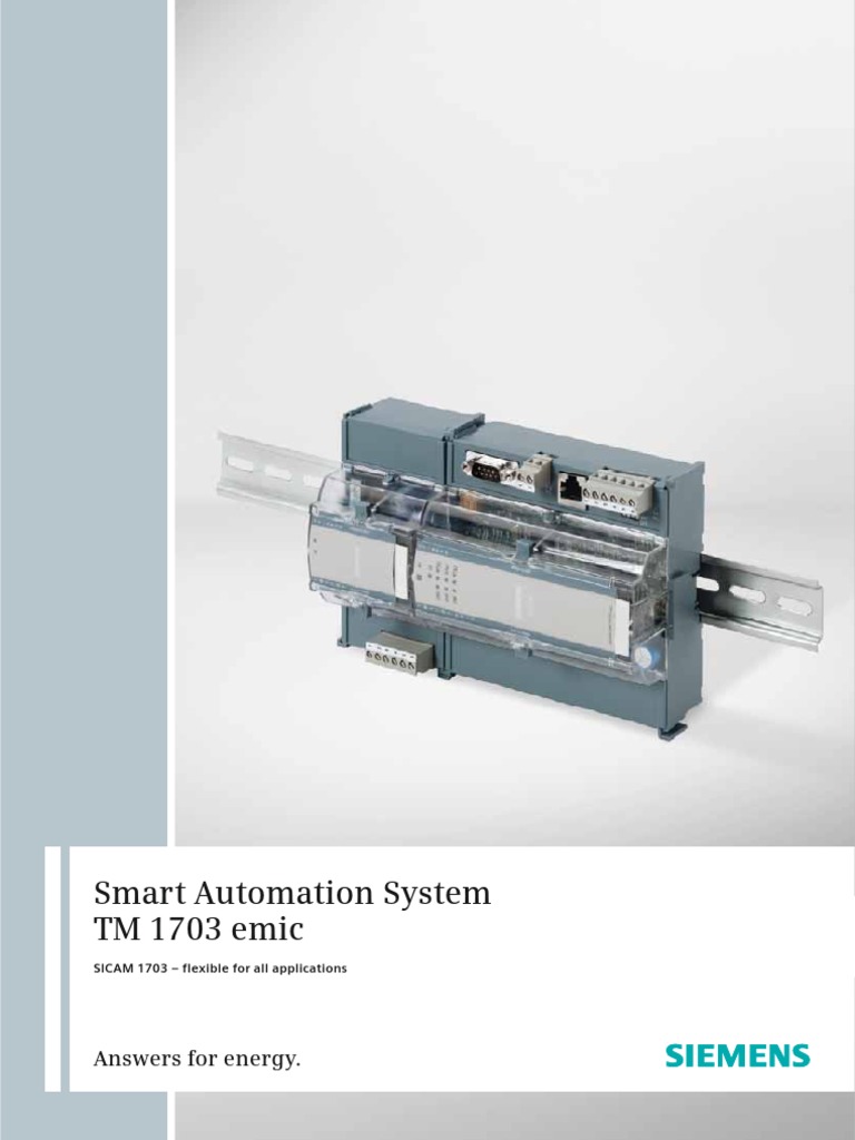 Smart Automation System TM 1703 Emic: Answers For Energy | PDF ...