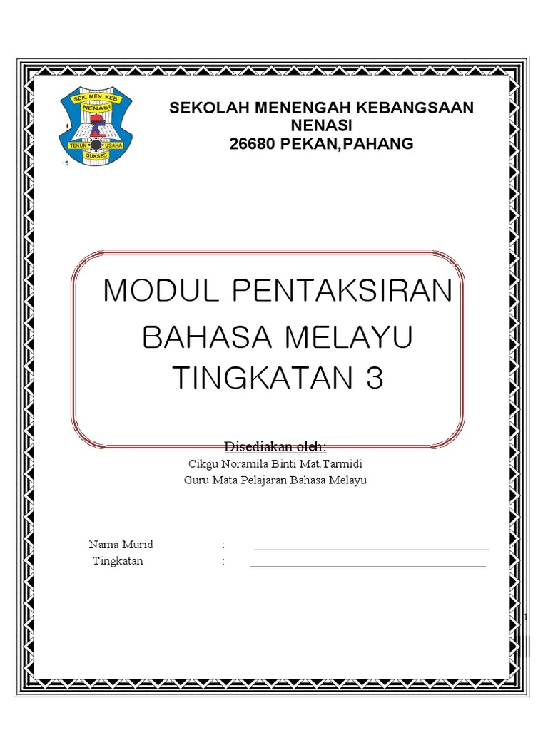 Modul Bahasa Melayu Tingkatan 3 | PDF