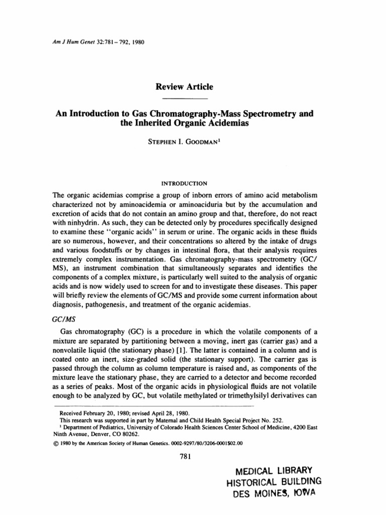 An Introduction To Gas Chromatography-Mass Spectrometry and The ...