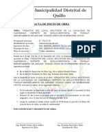 Acta de Inicio de Obra - Huacuy