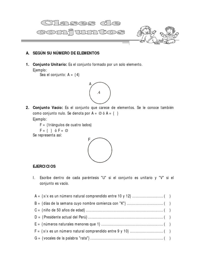 Clases de Conjuntos para Cuarto Grado | PDF | Conjunto (Matemáticas ...