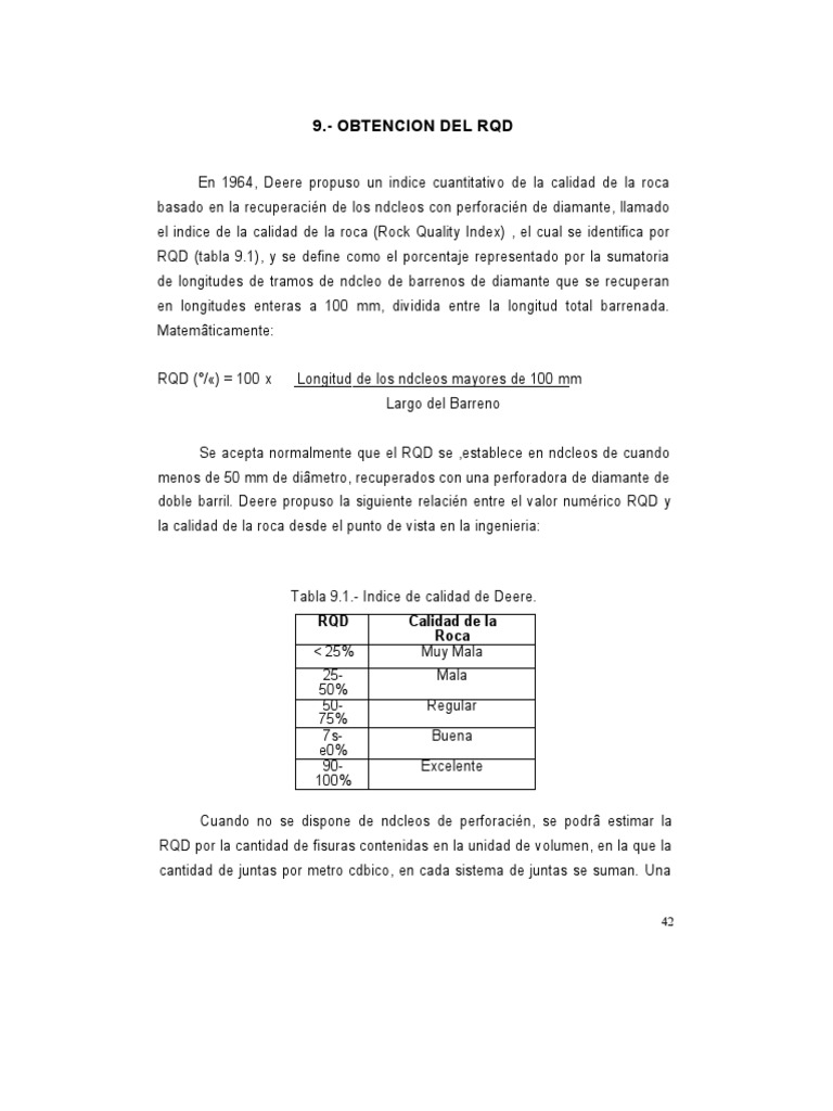 Obtención y Cálculo del RQD | PDF | Petrología | Rocas