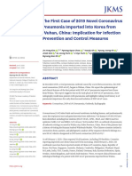 The First Case of 2019 Novel Coronavirus Pneumonia Imported Into Korea From Wuhan, China: Implication For Infection Prevention and Control Measures