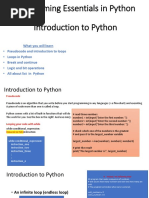 Programming Essentials in Python Introduction To Python: What You Will Learn