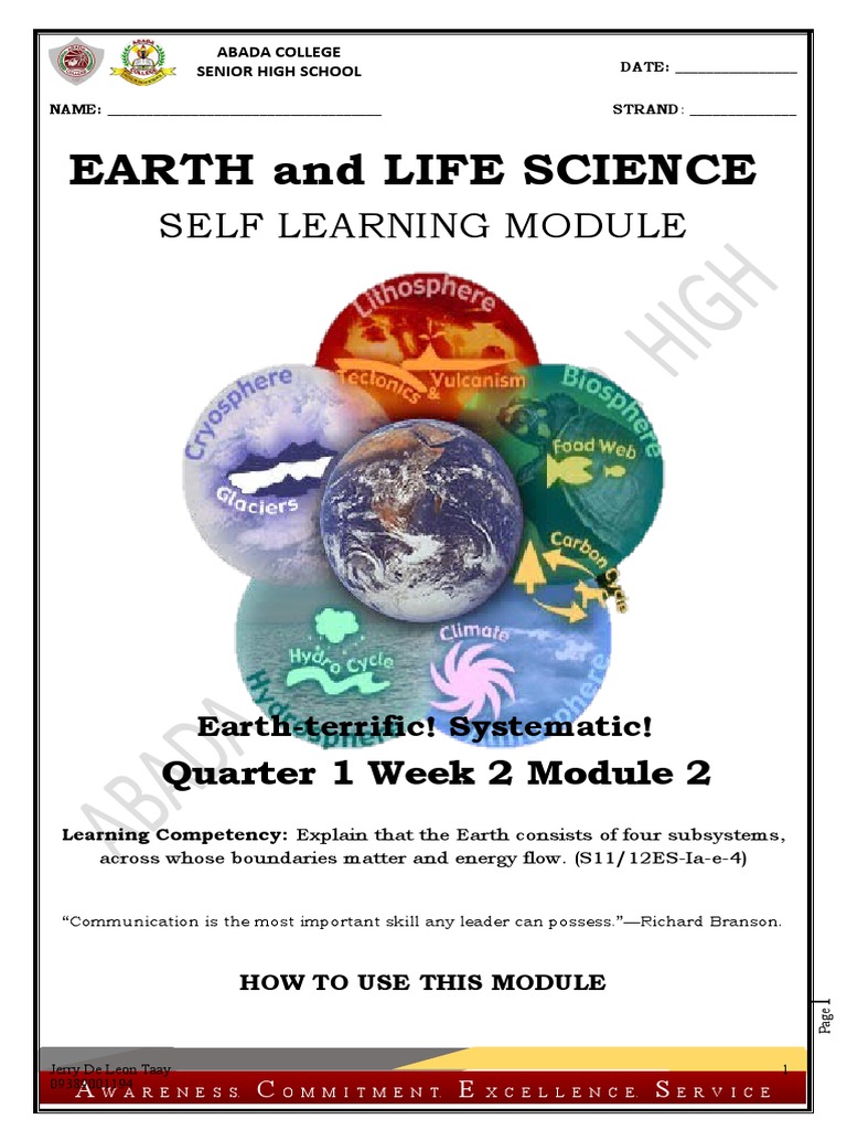 Earth System Science Module 1 | PDF | Atmosphere Of Earth | Atmosphere