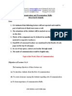 Communication and Presentation Skills Bs (CS) /It-Ii&Iii: Topic of The Week: Flow of Communication