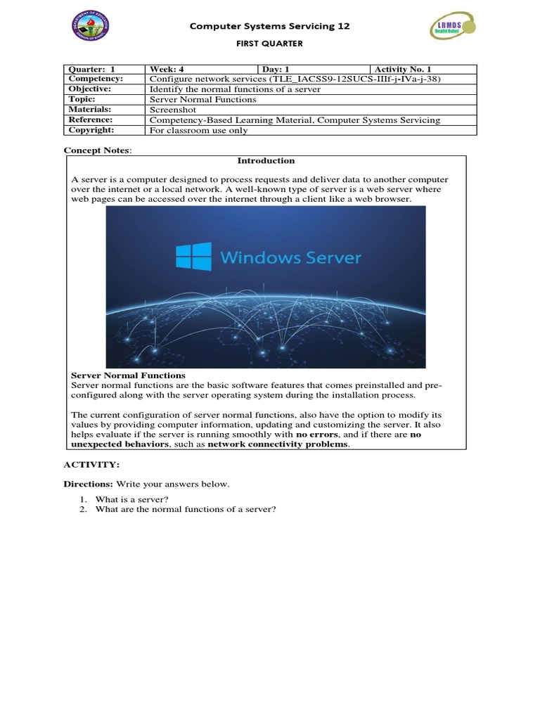 Computer Systems Servicing 12: Concept Notes | PDF | Microsoft Windows ...