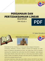 PERSAMAAN DAN PERTIDAKSAMAAN LINEAR Per 3 - 10