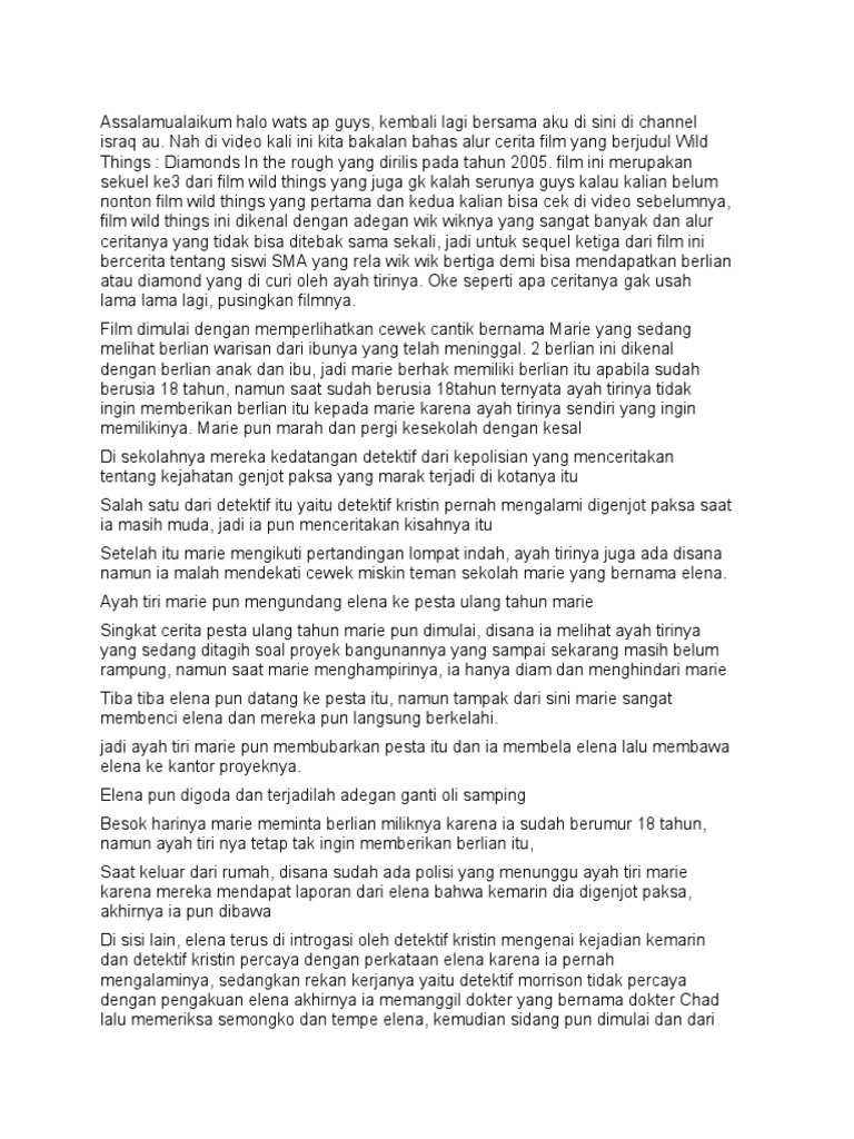 Alur Cerita Wild Things 3: Genjot Paksa | PDF