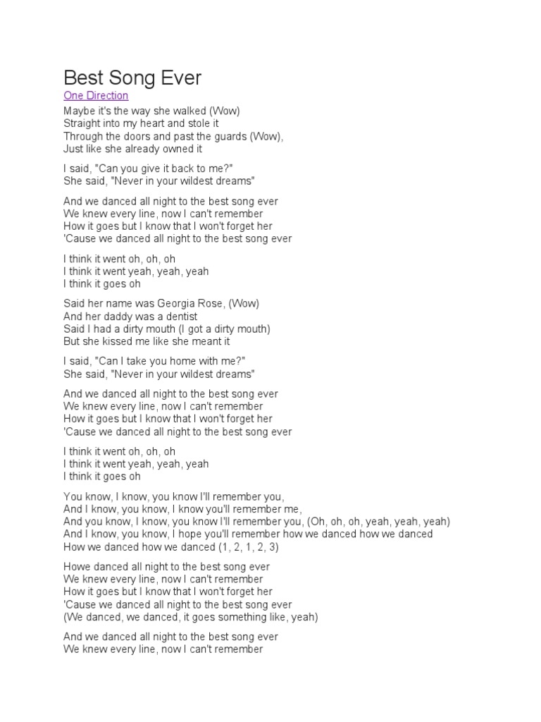 One Direction Fans' Anthem | PDF | Art | Poetry