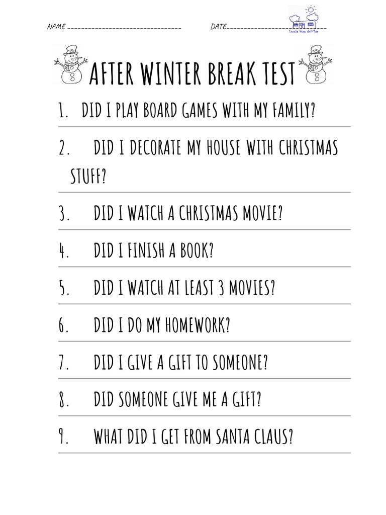 Christmas Holiday Reflection Checklist | PDF | Cooking, Food & Wine