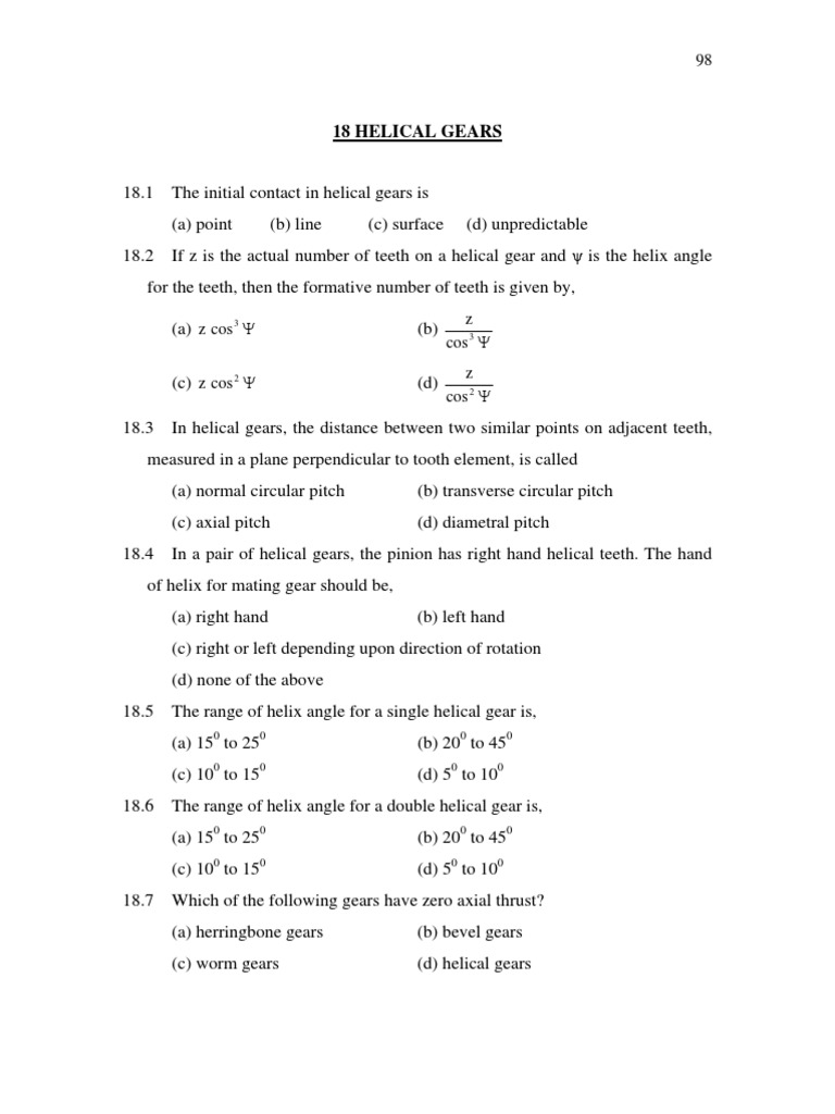 Unit II Helical and Bevel Gears PDF Gear Kinematics