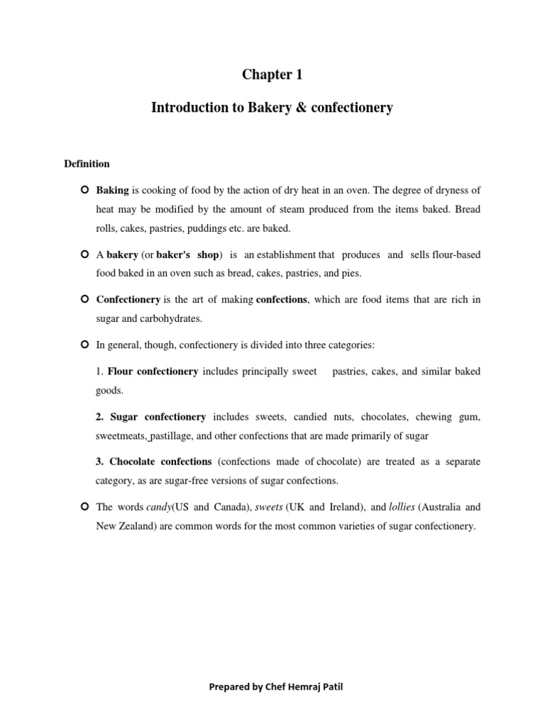 Introduction to Bakery & Confectionery | PDF | Confectionery | Baking