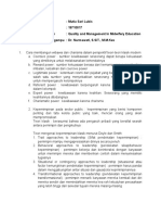 Nama: Mutia Sari Lubis Nim: 19710017 Mata Kuliah: Quality and Management in Midwifery Education Dosen Pengampu: Dr. Nurmawati, S.Sit., M.M.Kes