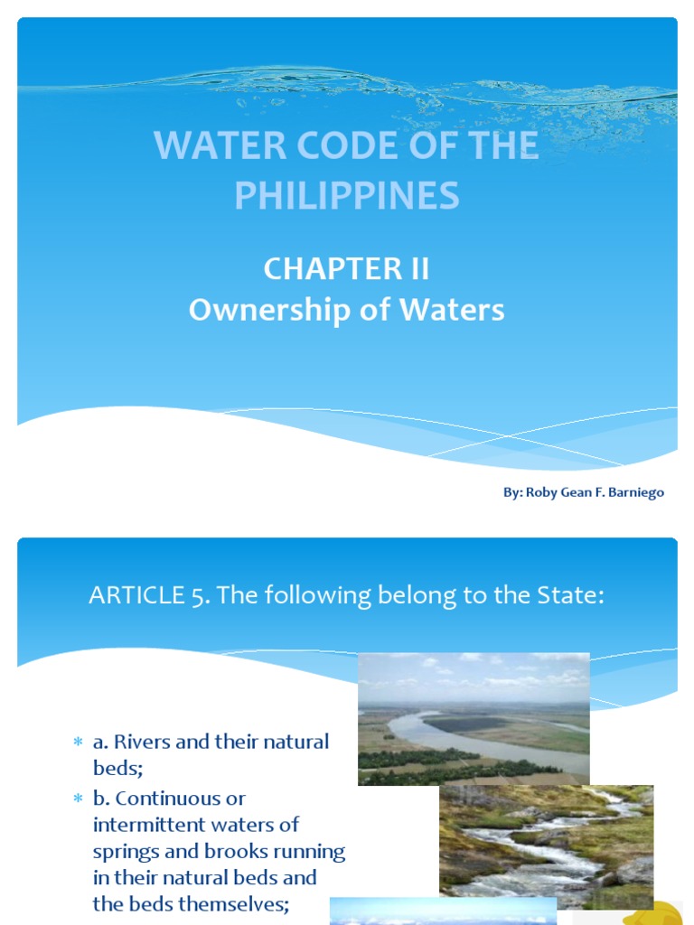 Water Code of The Philippines | PDF | Home & Garden