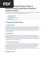 Types of Mutual Funds