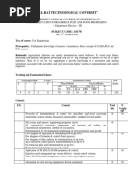 Gujarat Technological University: Instrumentation For Agriculture and Food Processing - Department Elective - III