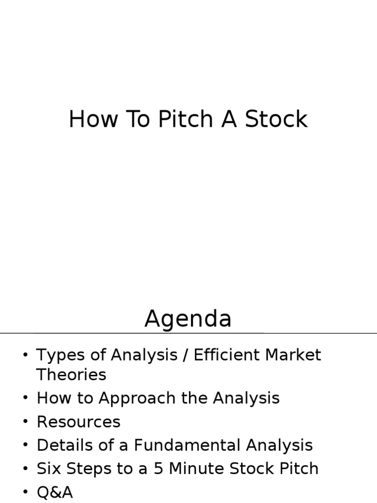 Stock Pitching Guide: Analysis & Steps | PDF | Efficient Market ...