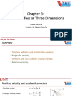 Chapter 3 - Motion in Two or Three Dimesions - Theoretical Summary