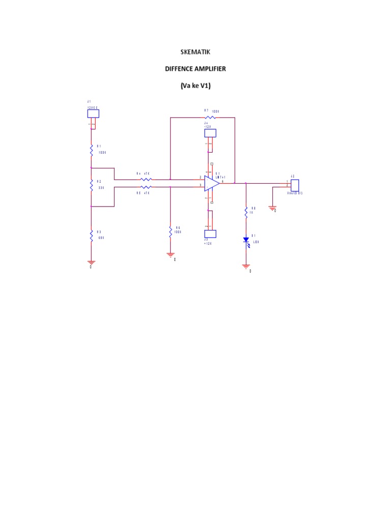 Circuit Schematics for a Difference Amplifier and Summing Amplifier